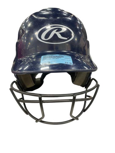Used Rawlings HELMET Batting Helmet w/Mask Navy Blue SM 11735-S000359360