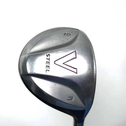 TaylorMade V Steel 3 Fairway Wood 15* MAS2 Stiff Graphite Mens RH