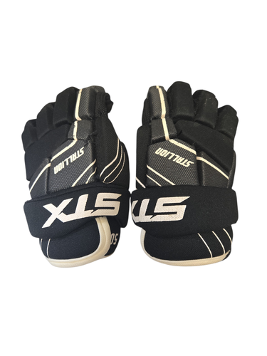 Used STX STALLION 50 Lacrosse Gloves Junior Black XS 11735-S000358873