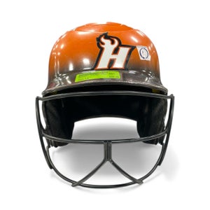 Used BoomBah HELMET WITH MASK Batting Helmet w/Mask Orange LG 11735-S000350104