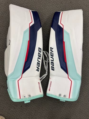 USED ONCE Large Bauer Supreme Shadow Goalie Leg Pads Pro Stock “Daccord” spec
