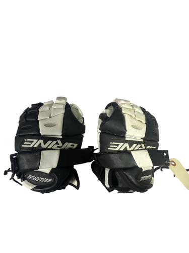 Used Brine AVALANCHE Lacrosse Gloves Mens White And Black 9" 11735-S000366131
