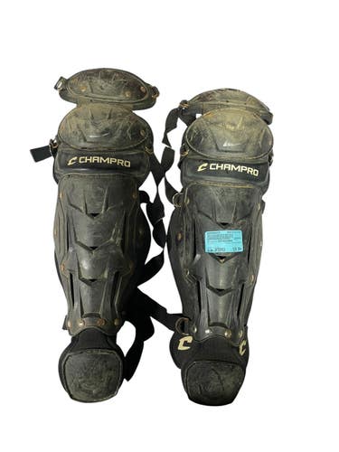 Used Champro SHNINGUARDS Catchers Leg Guards Black Intermed 11735-S000366034