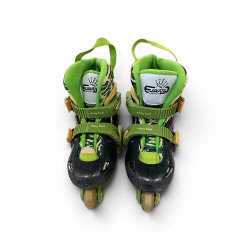 Used WINBIG FOOT Child Roller Quad Skates Green Adjustable 11735-S000364985