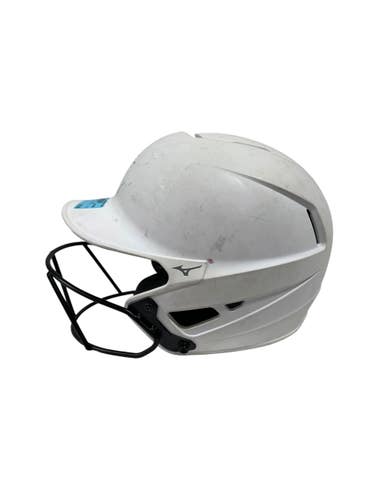 Used Mizuno 6 3/4 - 7 3/8 Batting Helmet w/Mask White LG 11735-S000364861