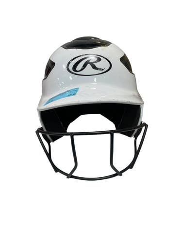 Used Rawlings 6 1/2- 7 1/2 Batting Helmet w/Mask White MD 11735-S000364736