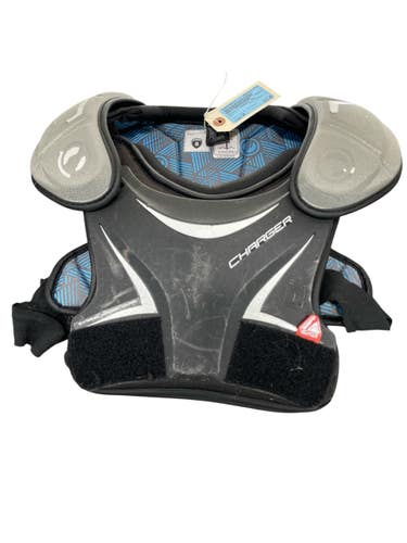 Used Maverik CHARGER EKG Lacrosse Shoulder Pads Silver And Black SM 11735-S000358207