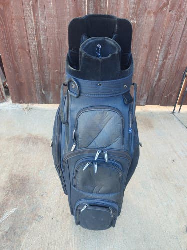 Ping Trailblazer 8 Divider Dual Strap Golf Cart Bag Black w Raincover