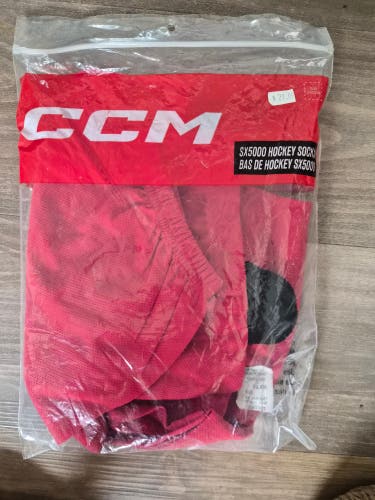 Red Senior XL CCM Socks (New)