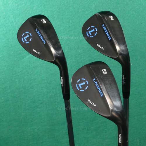 Lazarus Golf Milled Forged Black 50 Gap, 54 Sand & 58 Lob Wedges SET OF 3