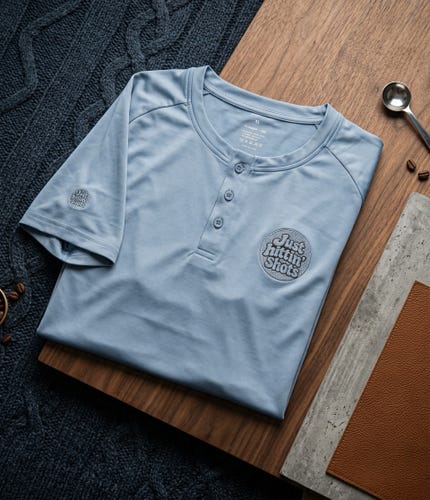 Just Hittin' Shots Dark Gray Large Men's Henley Shirt(New)