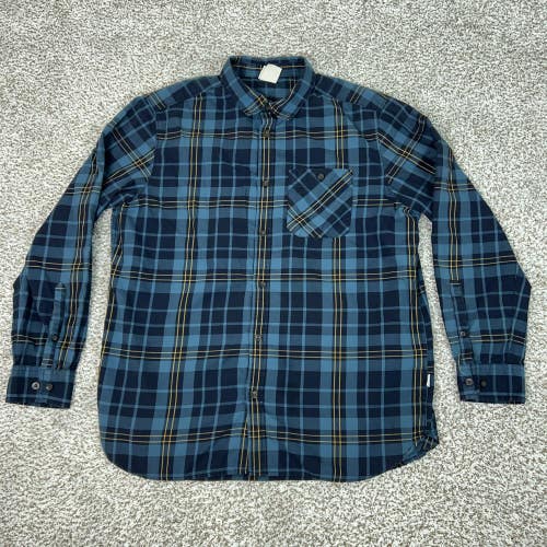 The North Face Shirt Mens XL Blue Plaid Long Sleeve Button Hiking Casual Outdoor
