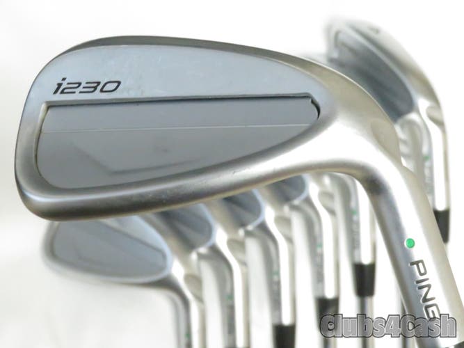 PING i230 Irons  Green Dot  AWT 2.0 Steel  Stiff Flex  4-P+U