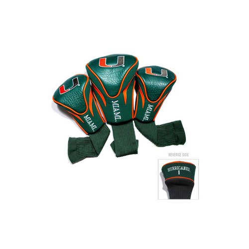 Team Golf Contour Golf Club Headcovers 3pk (Miami, GREEN) NCAA NEW