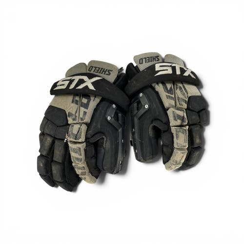 Used STX SHIELD Lacrosse Gloves Mens Black LG 11735-S000361567
