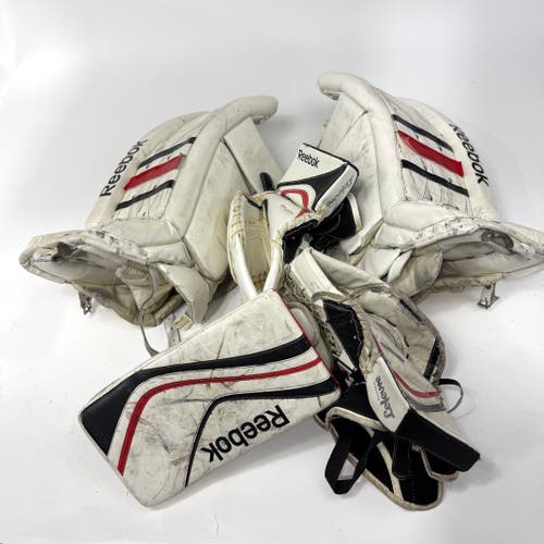 Used Regular White/Red/Black XLT 24 Junior Full Goalie Set | 26+1" Pads | AB375