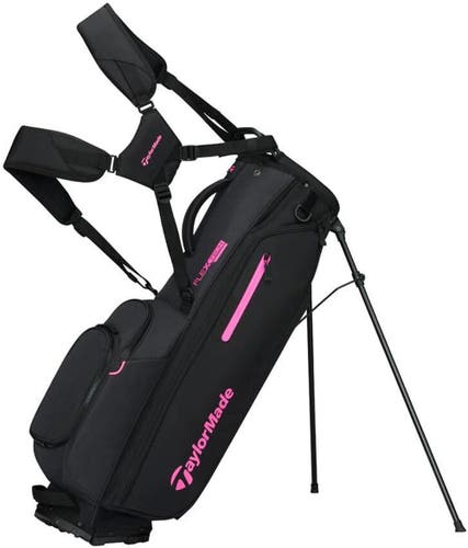 NEW 2026 TaylorMade Flextech Black/Neon Pink 4 Way Stand/Carry Golf Bag