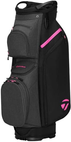 NEW 2026 TaylorMade Cart Lite Black/Grey/Neon Pink 14-Way Golf Cart Bag