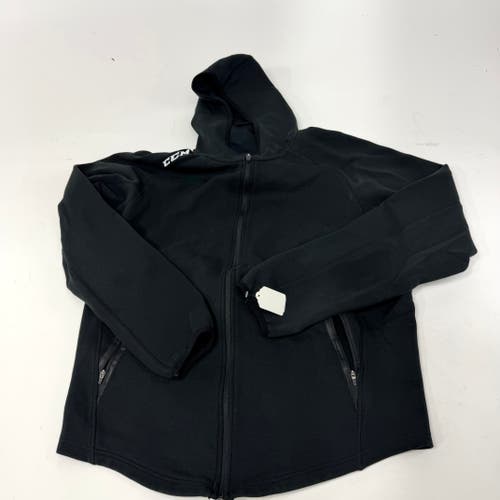 Used Black CCM Full Zip Hoodie | Senior Large | AB248