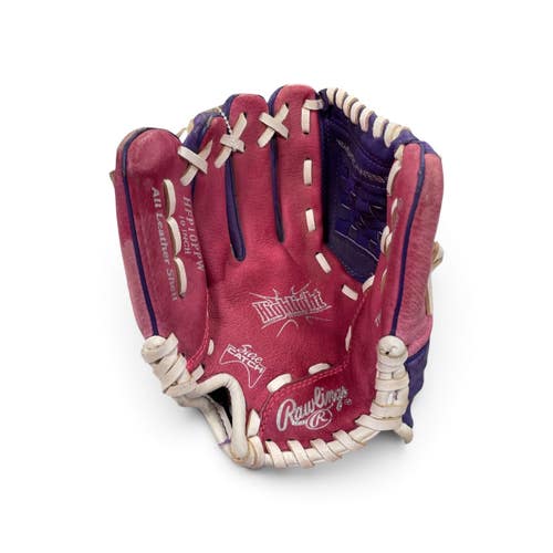 Used Rawlings HIGHLIGHT SERIES BB/SB Glove LH Throw Purple 10" 11735-S000369223