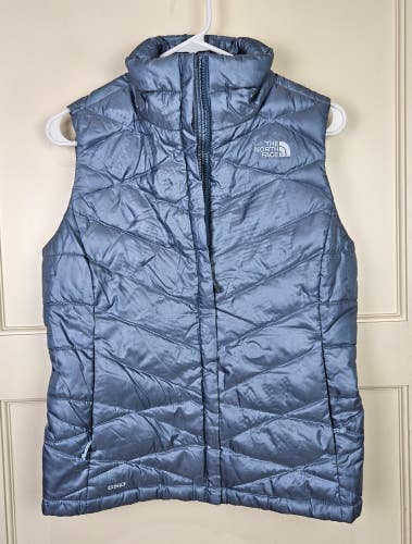 The North Face 550 Down Puffer Vest Jacket Women's Size: S Metallic Blue
