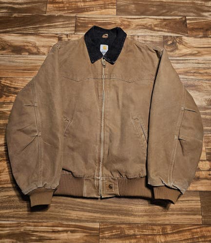 Vintage Carhartt Sandstone Santa Fe J14 BRN Jacket Vtg Workwear Coat Size XXL