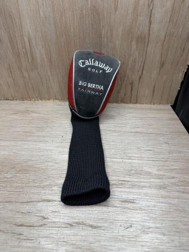 Callaway Big Bertha Driver Headcover Synthetic on Leather Knit Black Red Rough Con
