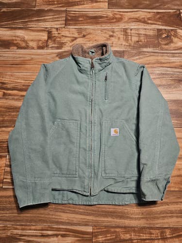 Carhartt WJ022 Women's Sherpa Lined Sandstone Canyon Jacket Tea Leaf Green Small