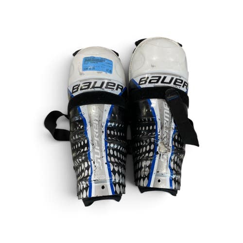Used Bauer SUPREME Youth Shin Guards Royal Blue And White 10" 11735-S000370338