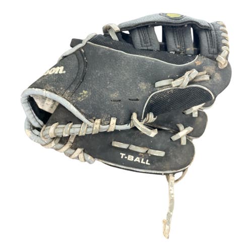 Used Wilson T-BALL BB/SB Glove RH Throw Black 10" 11735-S000369124