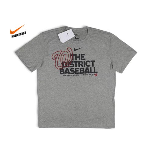 Gray Large Men's Nike Shirt (New) Nike Dri-fit MLB Washington Nationals District Baseball T-shirt