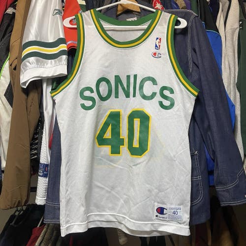 Vintage 90s Shawn Kemp Seattle Supersonics Champion Jersey Size 40 Sonics