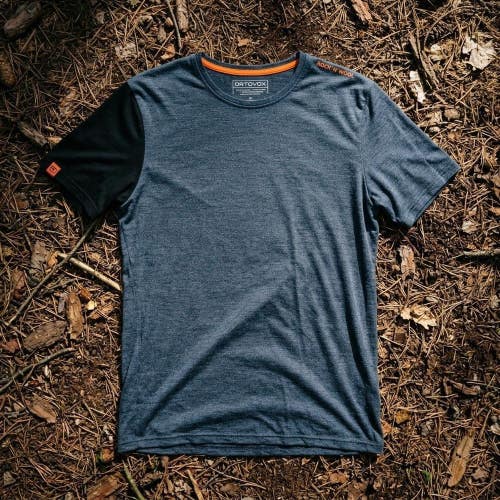Ortovox Mens XXL Grey 100% Merino Wool Colorblock Base Layer T-Shirt Gorpcore