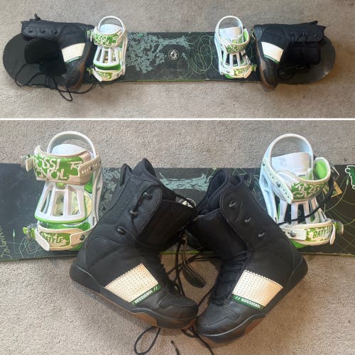 156cm Salomon Drift Snowboard With Rossignol Battle Bindings and Rossignol Boots (Used)