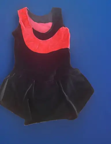 GIRL Black & Red Competition FIGURE ICE SKATING DRESS, gymnastics, ballet, Dance