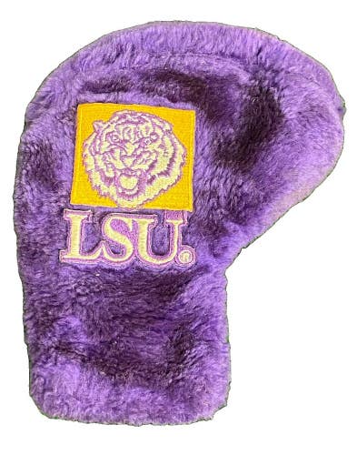 LSU Tigers Louisiana State University Fuzzy Blade Putter Headcover W/Fastener