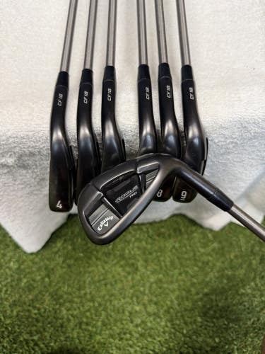 Callaway Rogue Pro Black CF18  (4-Pw) Steel fiber I10 Stiff Flex Shaft RH