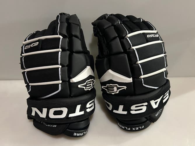 Easton EQ50 Black & White Hockey Gloves 13”