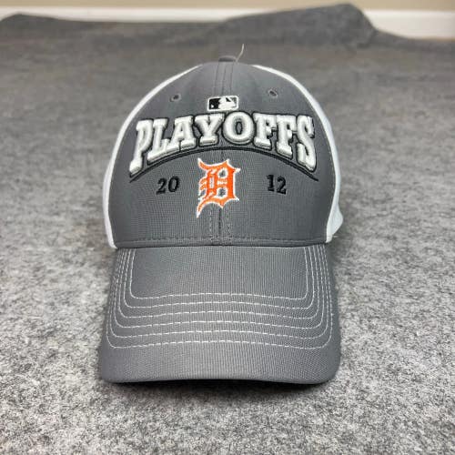 Detroit Tigers Mens Hat Strapback Gray White Baseball Cap Playoffs 2021 MLB Logo
