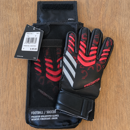 Adidas Predator Match Fingersave Junior Goalkeeper Gloves Size 7 - New