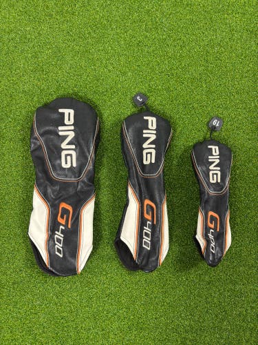 PING G400 Headcover Set Driver 3 Wood 19° Hybrid OEM Black Orange 3 Covers