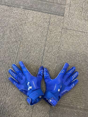 Used Under Armour F9 NITRO FB Gloves Royal Blue LG 11614-S000245955