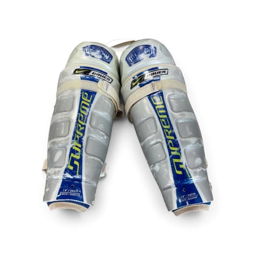 Used Bauer SUPREME 30 Senior Shin Guards Royal Blue And White 20" 11735-S000370532