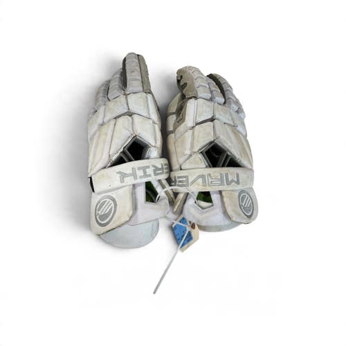 Used Maverik MAX Lacrosse Gloves Mens White 12" 11735-S000370536