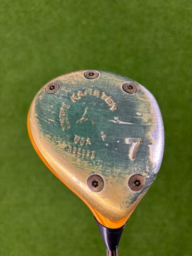 Vintage Karsten PING 7 Wood Blonde Laminated Wood Red Insert USA 035957 RH