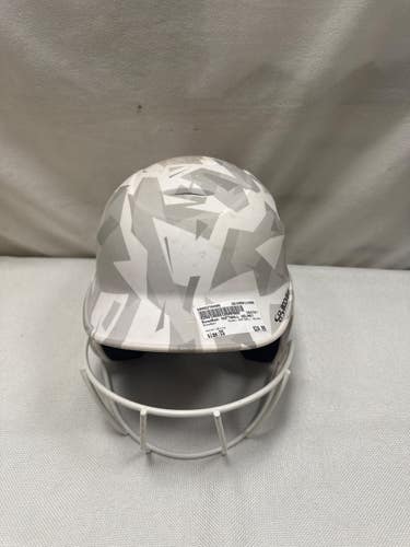 Used BoomBah SOFTBALL HELMET Batting Helmet w/Mask White One Size 11490-S000278495
