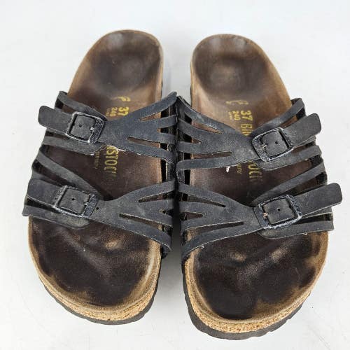 Birkenstock Granada Women's Black Slide Sanals Shoe Size: 37 / 6