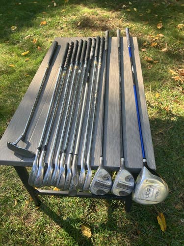 Mens Complete Golf Club Set, Mix of Dunlop + TaylorMade, Ping & More