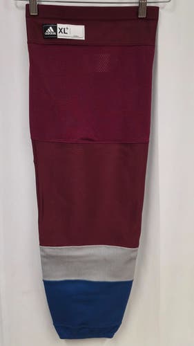 (Made in Canada) Colorado Avalanche adidas Hockey Socks PRO STOCK - XL+