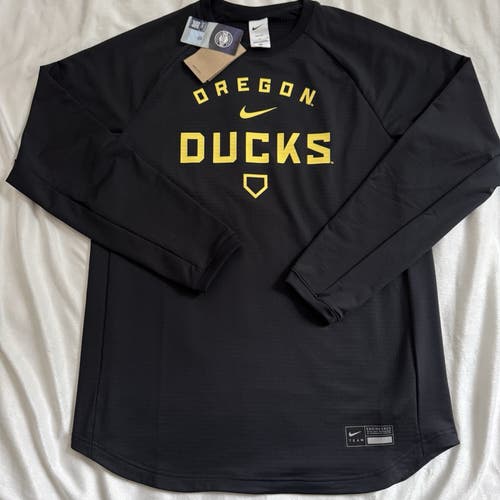 NWT men's XL nike Oregon Ducks Team Issue Dugout Long Sleeve Shirt BSBL